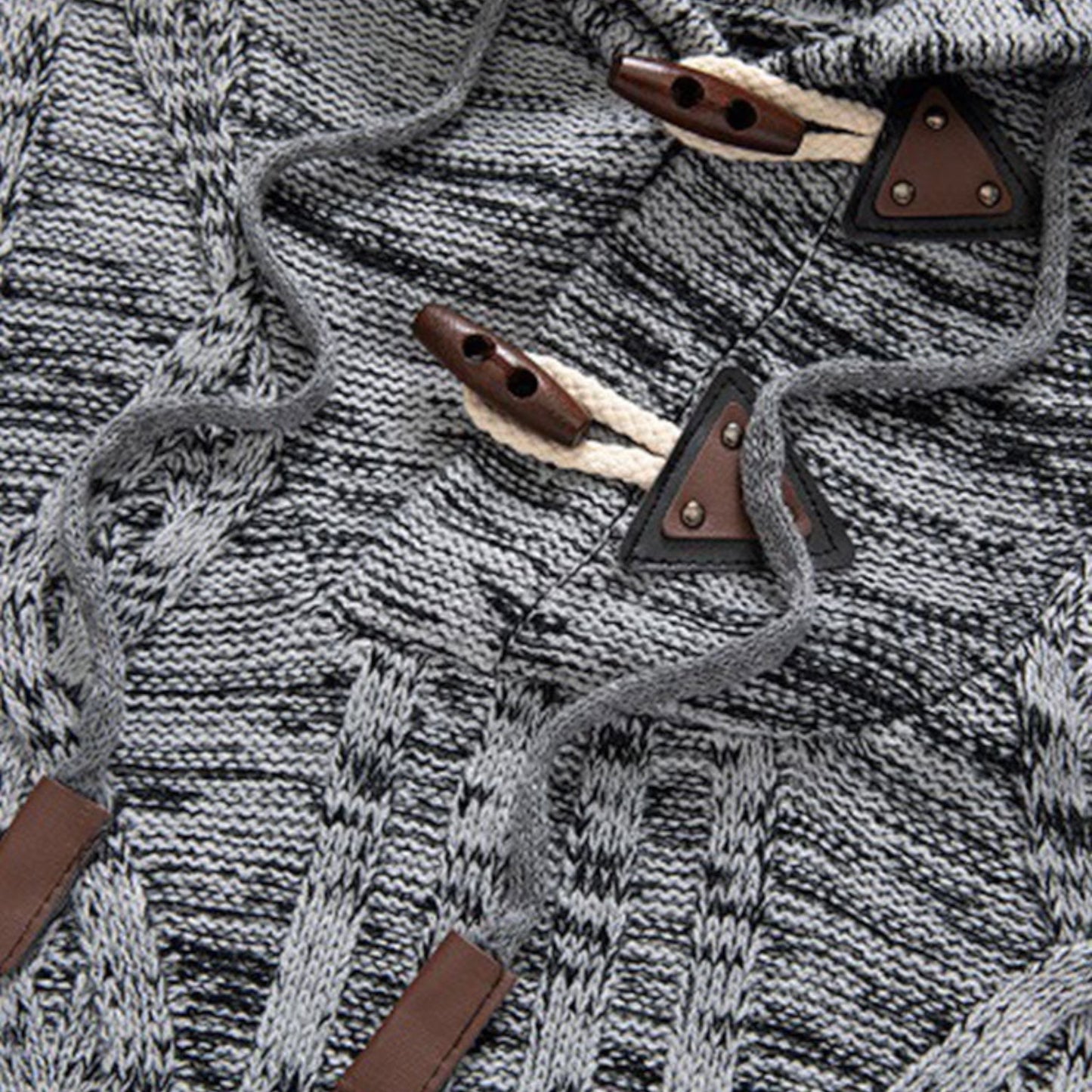 Men's knitted hooded sweater