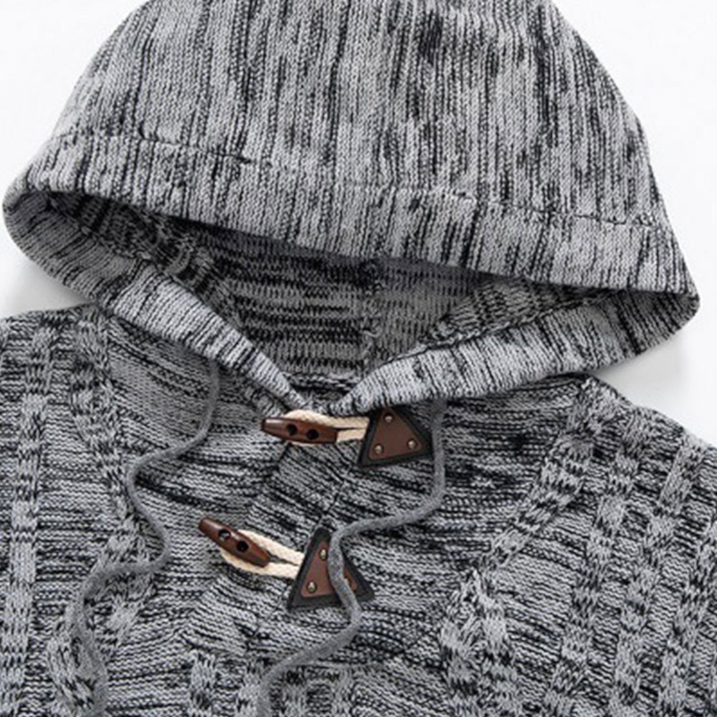 Men's knitted hooded sweater
