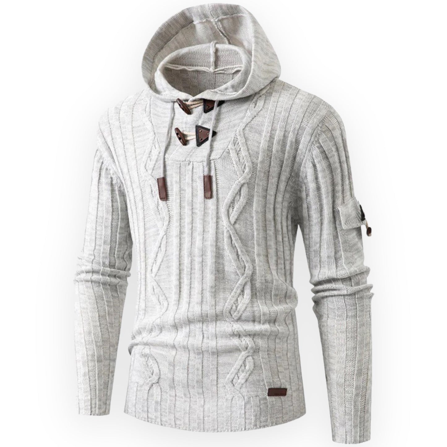Men's knitted hooded sweater