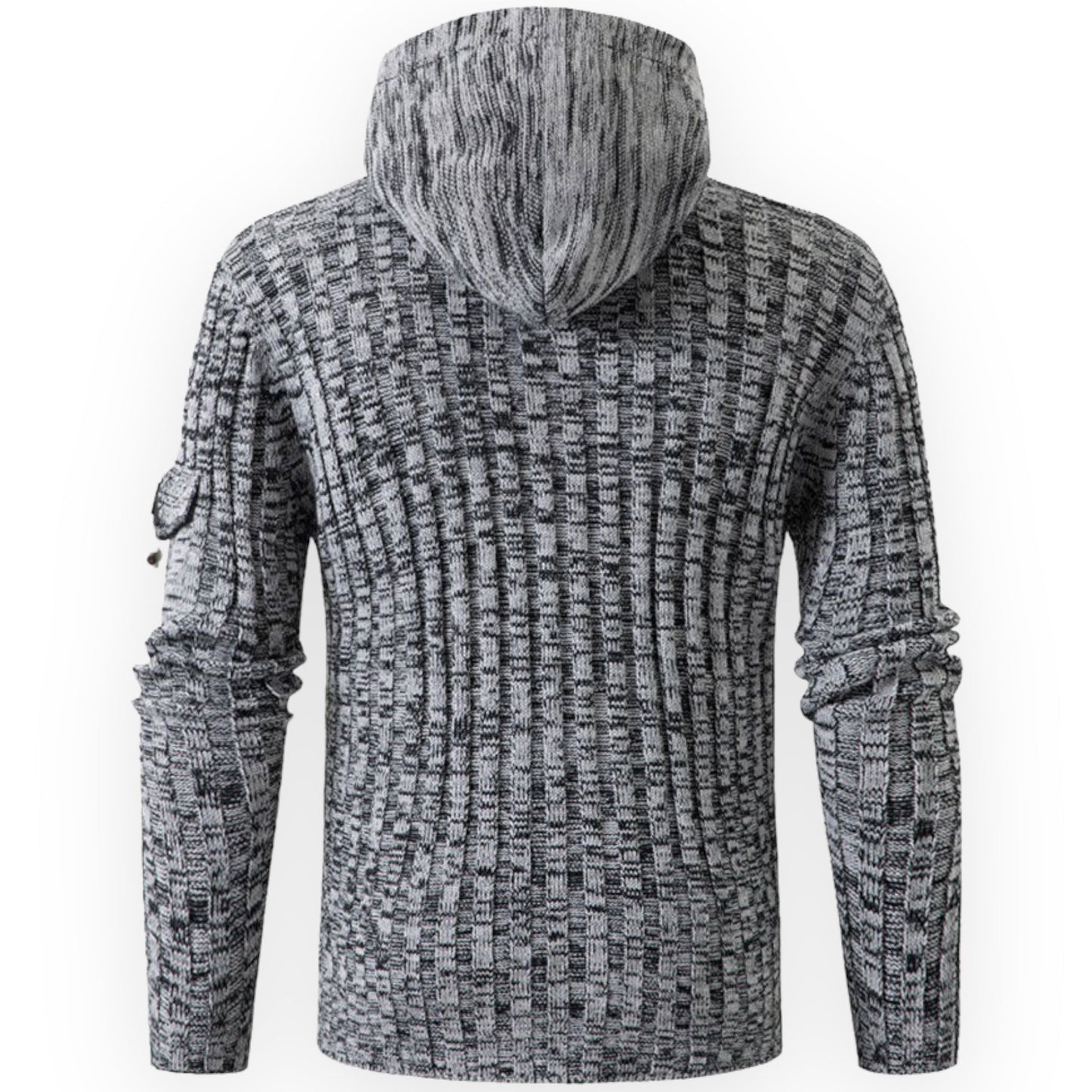 Men's knitted hooded sweater