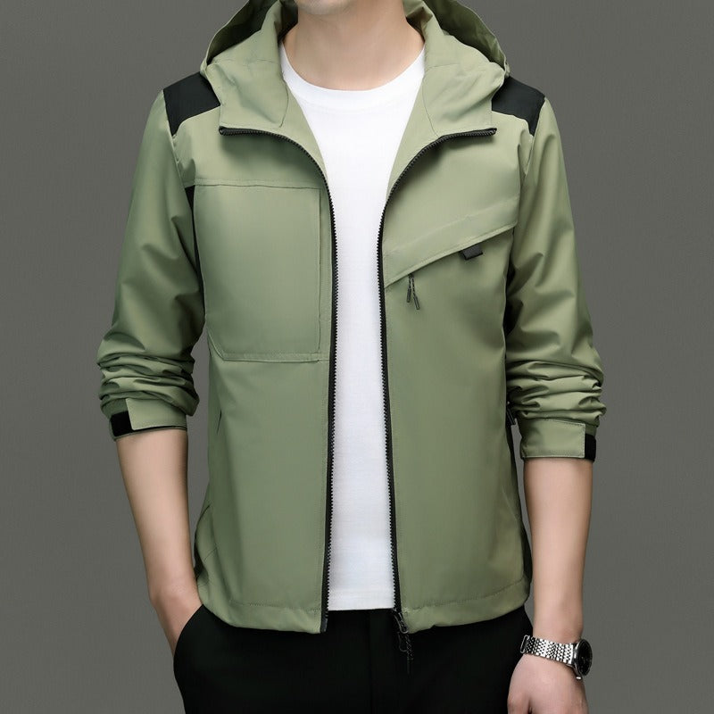 Men’s Jacket – Weather-Resistant – Relaxed Fit – Hooded – Zip Pockets – Hip Length