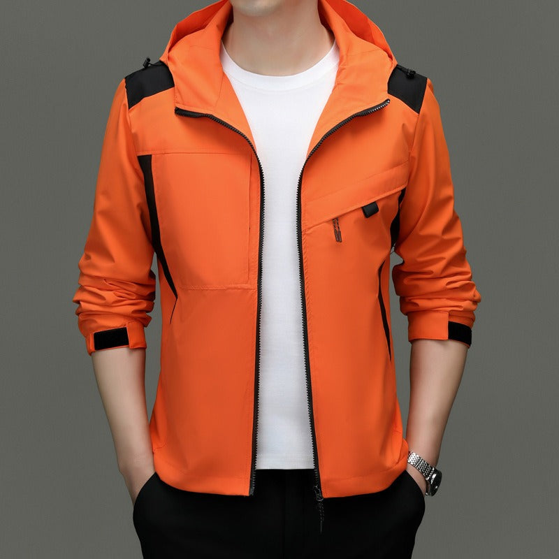 Men’s Jacket – Weather-Resistant – Relaxed Fit – Hooded – Zip Pockets – Hip Length