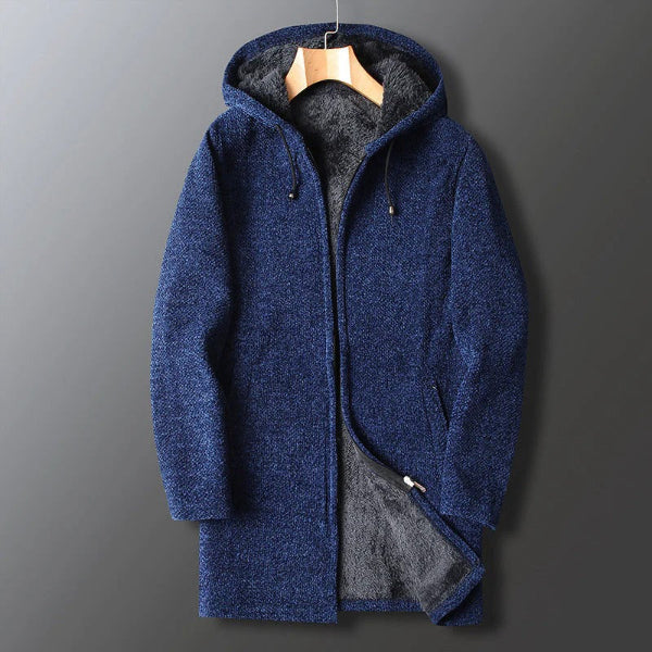 Men’s Hooded Jacket – Relaxed Fit – Textured Fleece – Zip Front