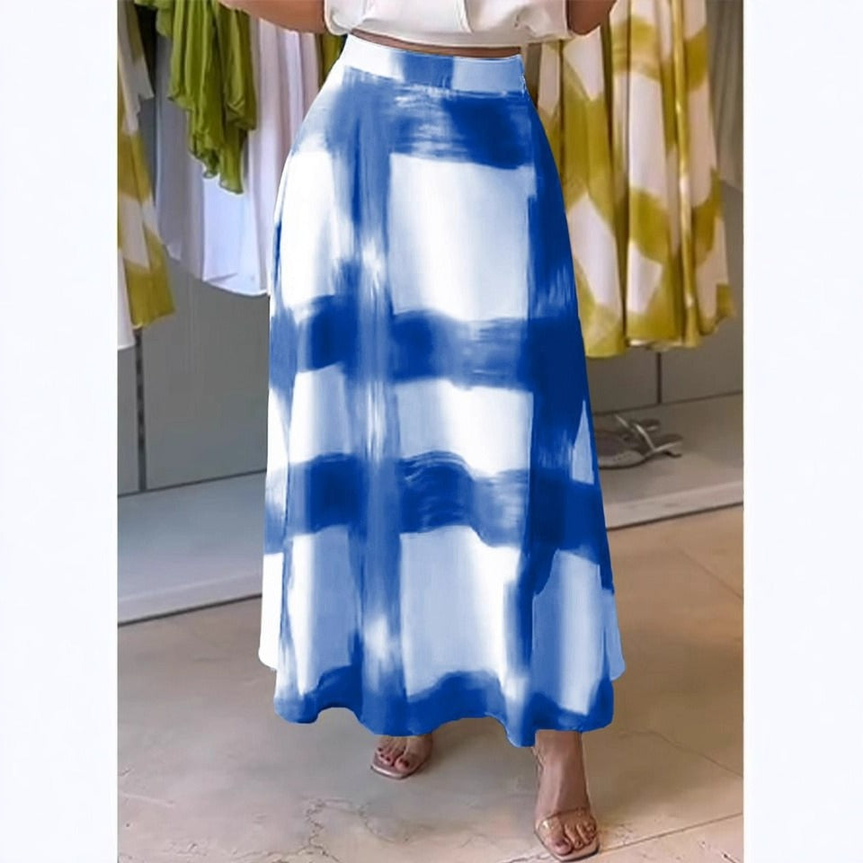 Women’s A-Line Skirt – Midi Length – Checkered Print