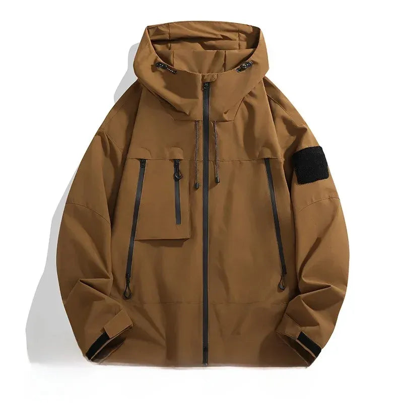 Men’s Jacket – Oversized Fit – Wind-Resistant – Zippered Pockets – Adjustable Hood