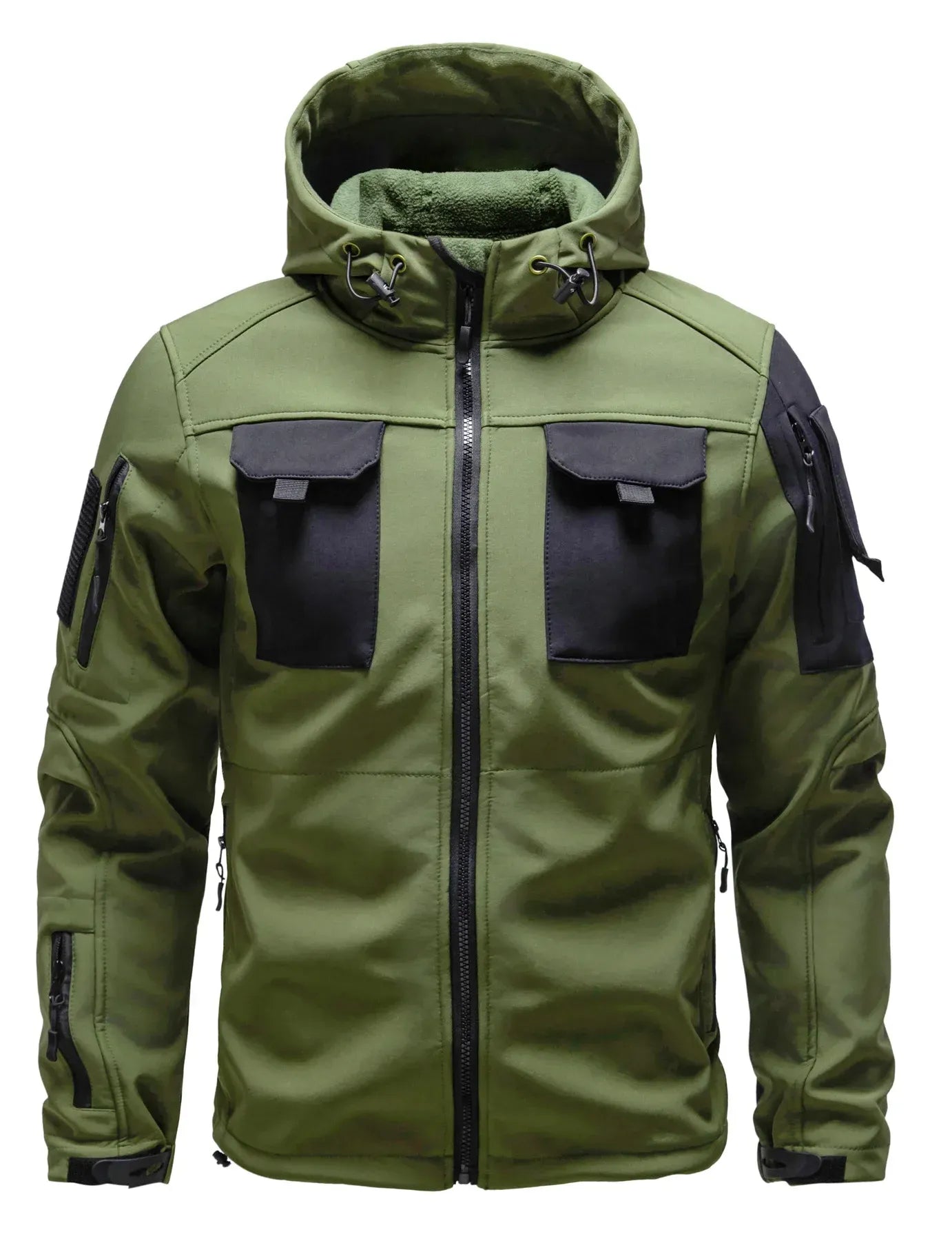 Men’s Bomber Jacket – Regular Fit – Weather-Resistant – Adjustable Hood – Multi-Pocket