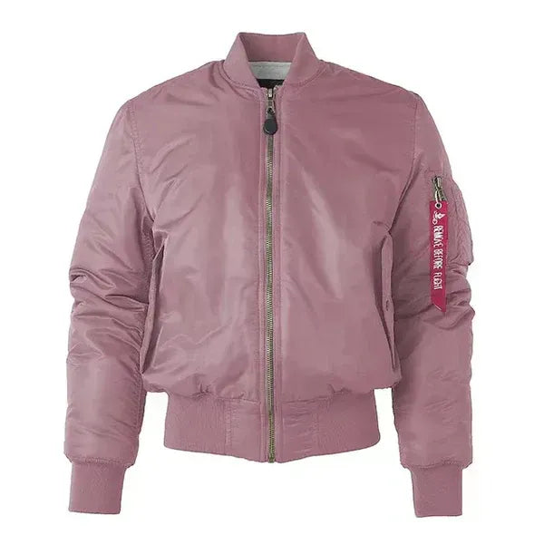 Women’s Bomber Jacket – Windproof – Relaxed Fit – Ribbed Trim – Zip Sleeve Pocket