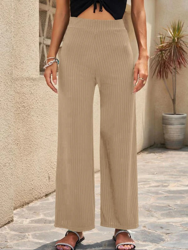 Women’s Palazzo Pants – High Waist – Wide Leg – Pleated – Breathable Fabric