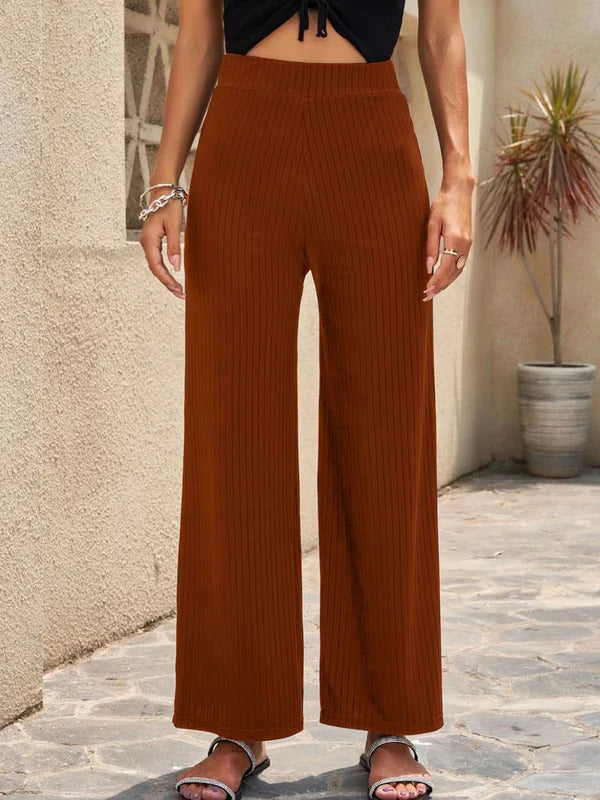 Women’s Palazzo Pants – High Waist – Wide Leg – Pleated – Breathable Fabric