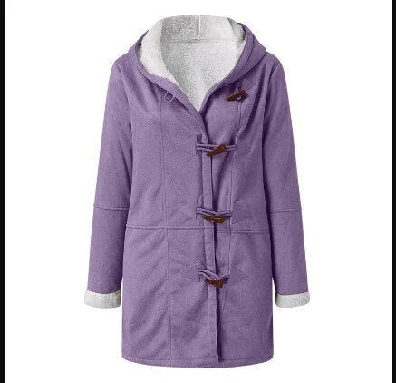 Women’s Hooded Coat – Fleece Lined – Relaxed Fit – Toggle Closure – Mid-Thigh Length