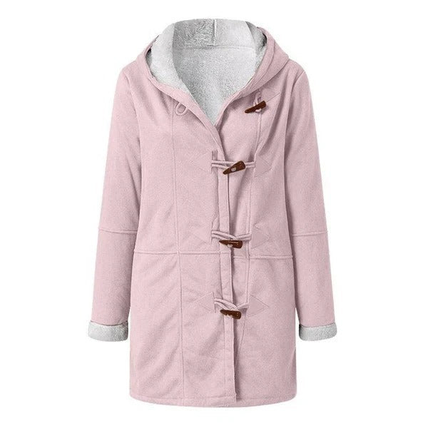 Women’s Hooded Coat – Fleece Lined – Relaxed Fit – Toggle Closure – Mid-Thigh Length