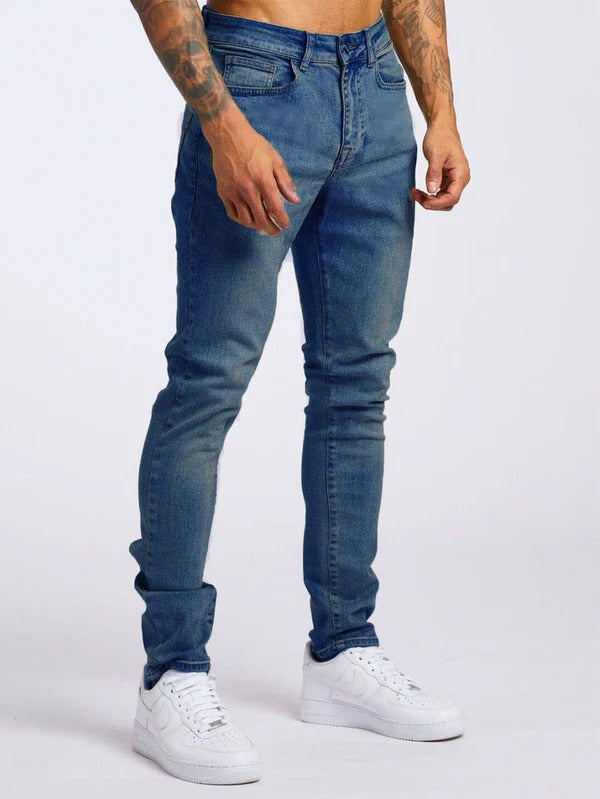 Men’s Slim Fit Jeans – Stretch Denim – Five Pocket – Full Length Casual Style