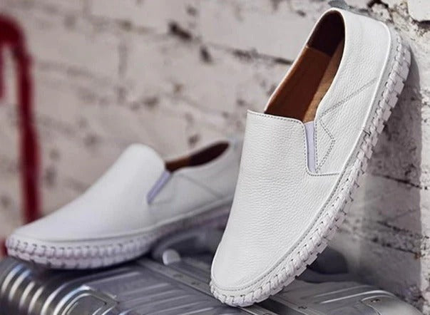 Men’s Formal Shoes – Leather Slip-On – Elastic Goring – Round Toe – Rubber Sole