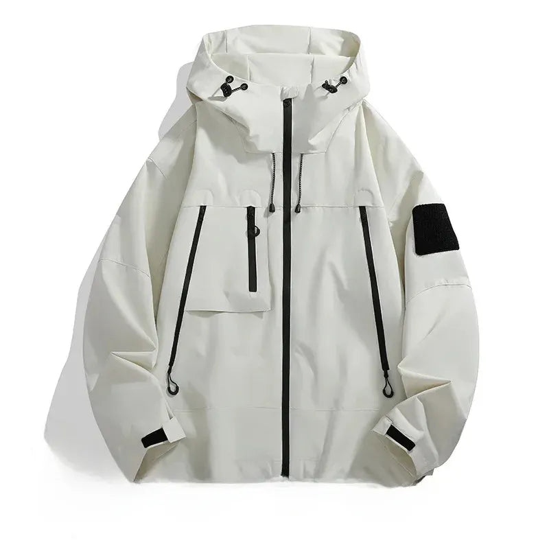 Men’s Jacket – Oversized Fit – Wind-Resistant – Zippered Pockets – Adjustable Hood