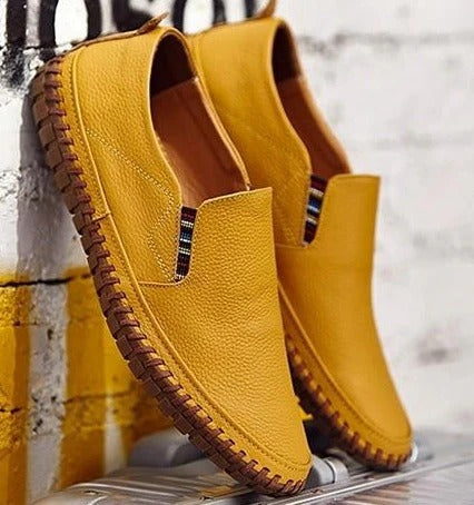 Men’s Formal Shoes – Leather Slip-On – Elastic Goring – Round Toe – Rubber Sole