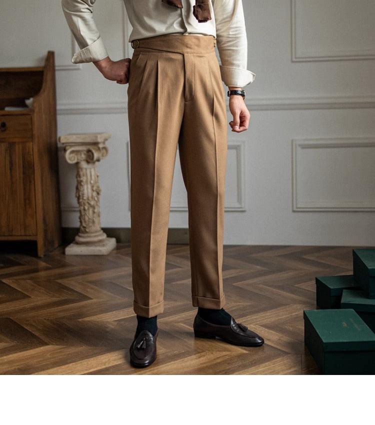 Men’s Tailored Trousers – Flat Front – Straight Leg Formal Fit