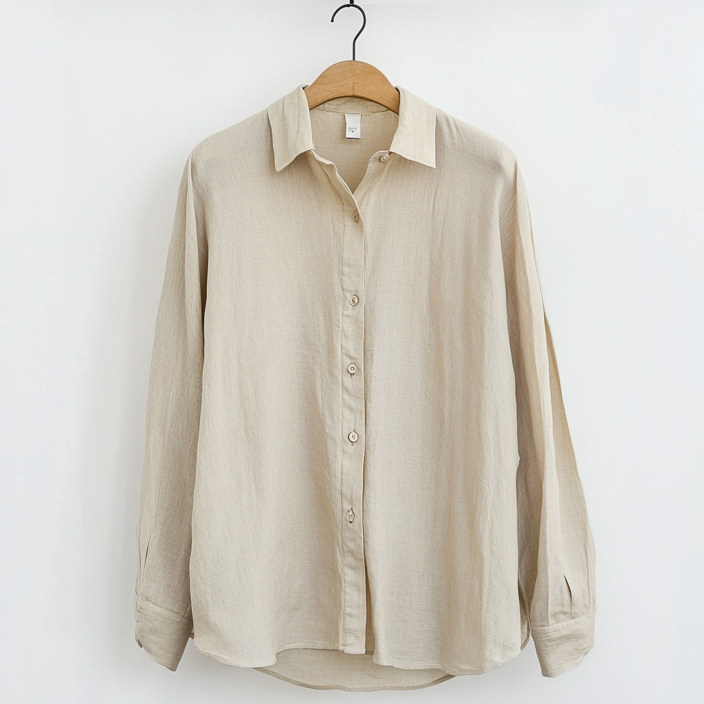 Men’s Linen Shirt – Relaxed Fit – Long Sleeve – Button-Up – Breathable Casual Wear