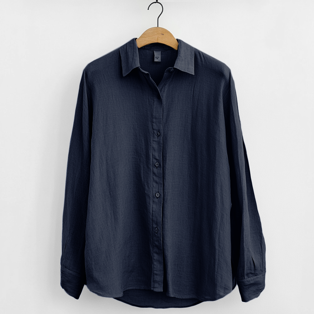 Men’s Linen Shirt – Relaxed Fit – Long Sleeve – Button-Up – Breathable Casual Wear