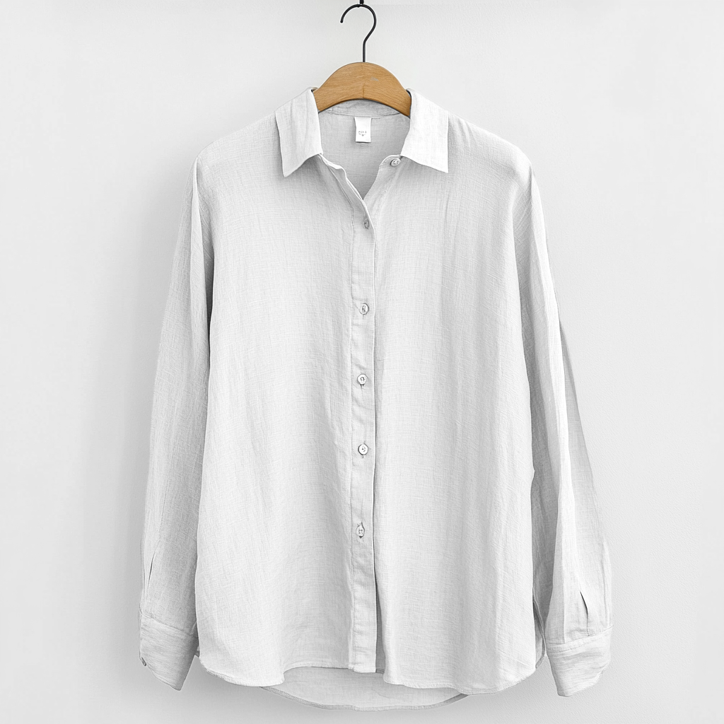 Men’s Linen Shirt – Relaxed Fit – Long Sleeve – Button-Up – Breathable Casual Wear
