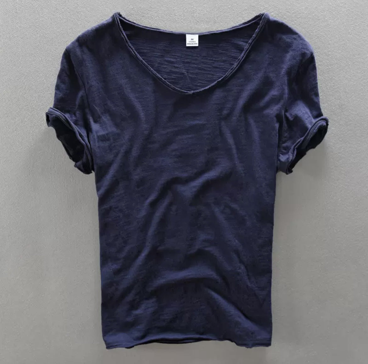 Men’s T-shirt – Soft Knit – V-Neck – Standard Fit – Short Sleeve – Natural Fibers
