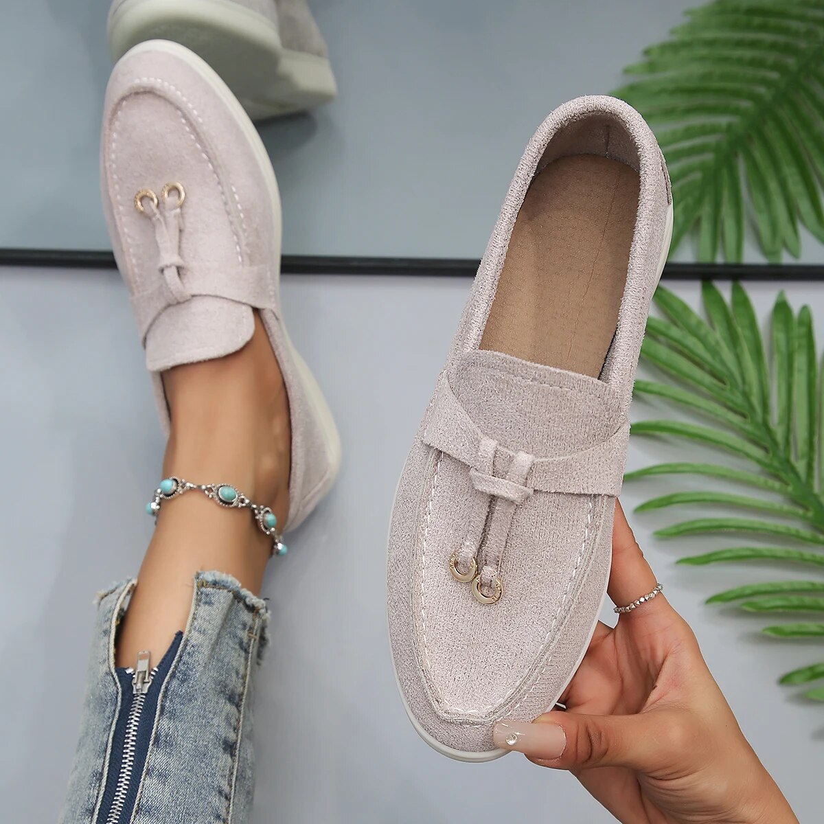 Women’s Slip-On Shoes – Sleek Fit – Soft Textured Upper – Casual Everyday Wear