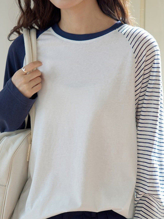 Women's striped top with split