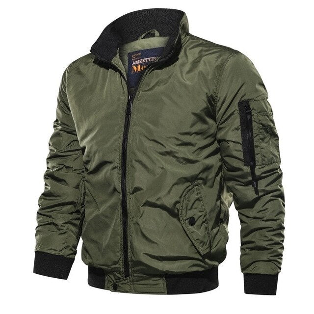 Men’s Bomber Jacket – Relaxed Fit – Utility Sleeve Pocket