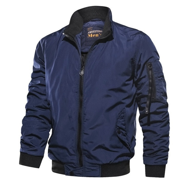 Men’s Bomber Jacket – Relaxed Fit – Utility Sleeve Pocket