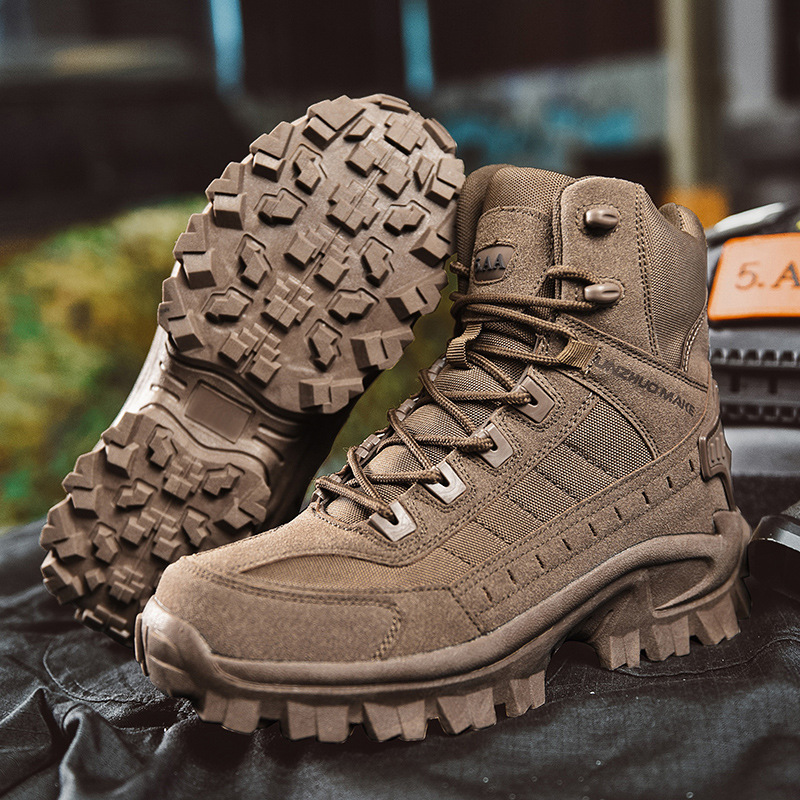 Men’s Tactical Boots – High-Top Ankle Support – Reinforced Toe – Rugged Grip Sole