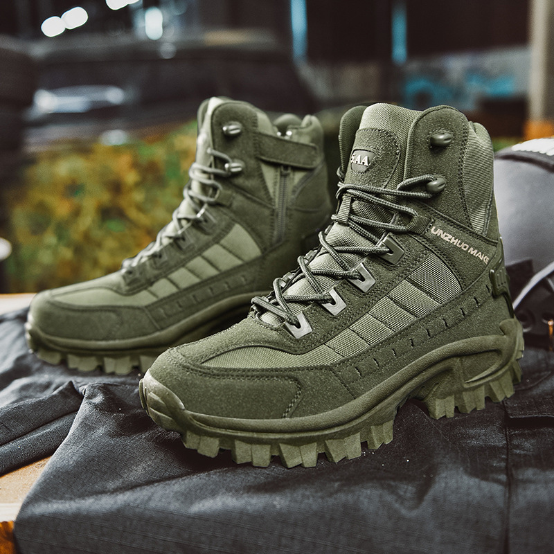 Men’s Tactical Boots – High-Top Ankle Support – Reinforced Toe – Rugged Grip Sole
