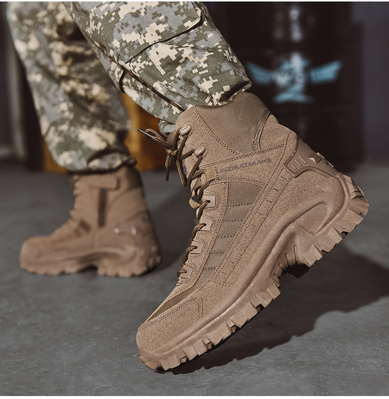 Men’s Tactical Boots – High-Top Ankle Support – Reinforced Toe – Rugged Grip Sole