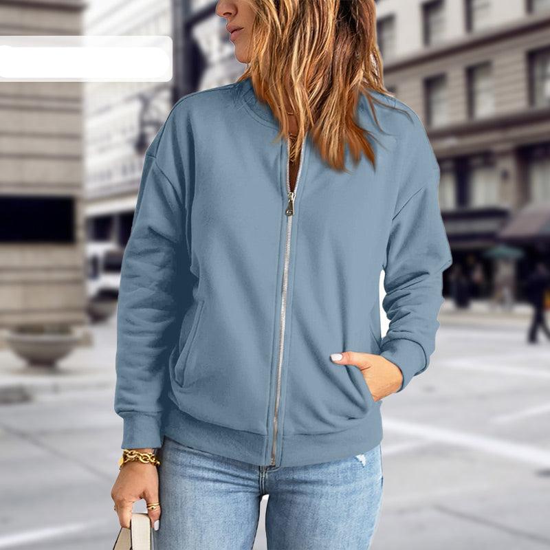 Women’s Bomber Jacket – Relaxed Fit – Lightweight Breathable Layer – Zip Front – Ribbed Trim