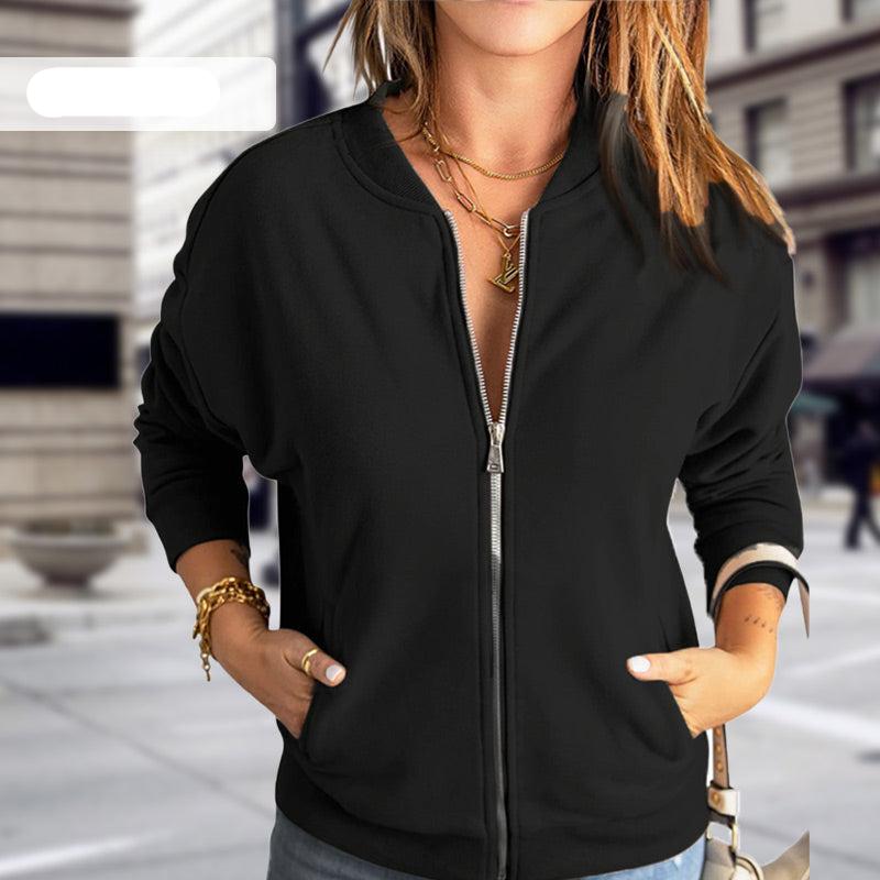 Women’s Bomber Jacket – Relaxed Fit – Lightweight Breathable Layer – Zip Front – Ribbed Trim