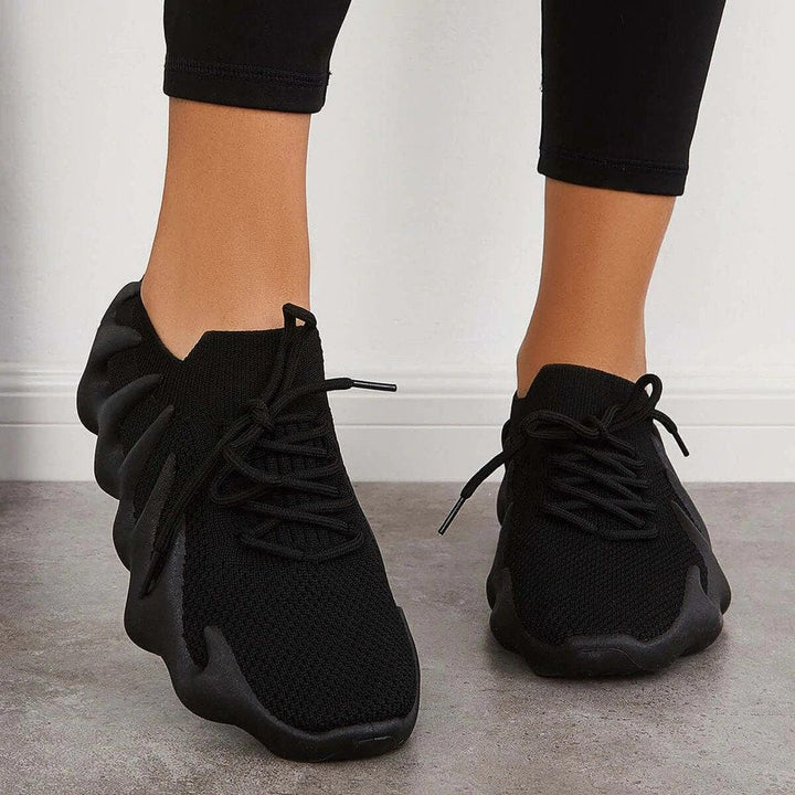 Women’s Sneakers - Breathable Mesh - Cushioned Sole - Lace-Up Lightweight Design