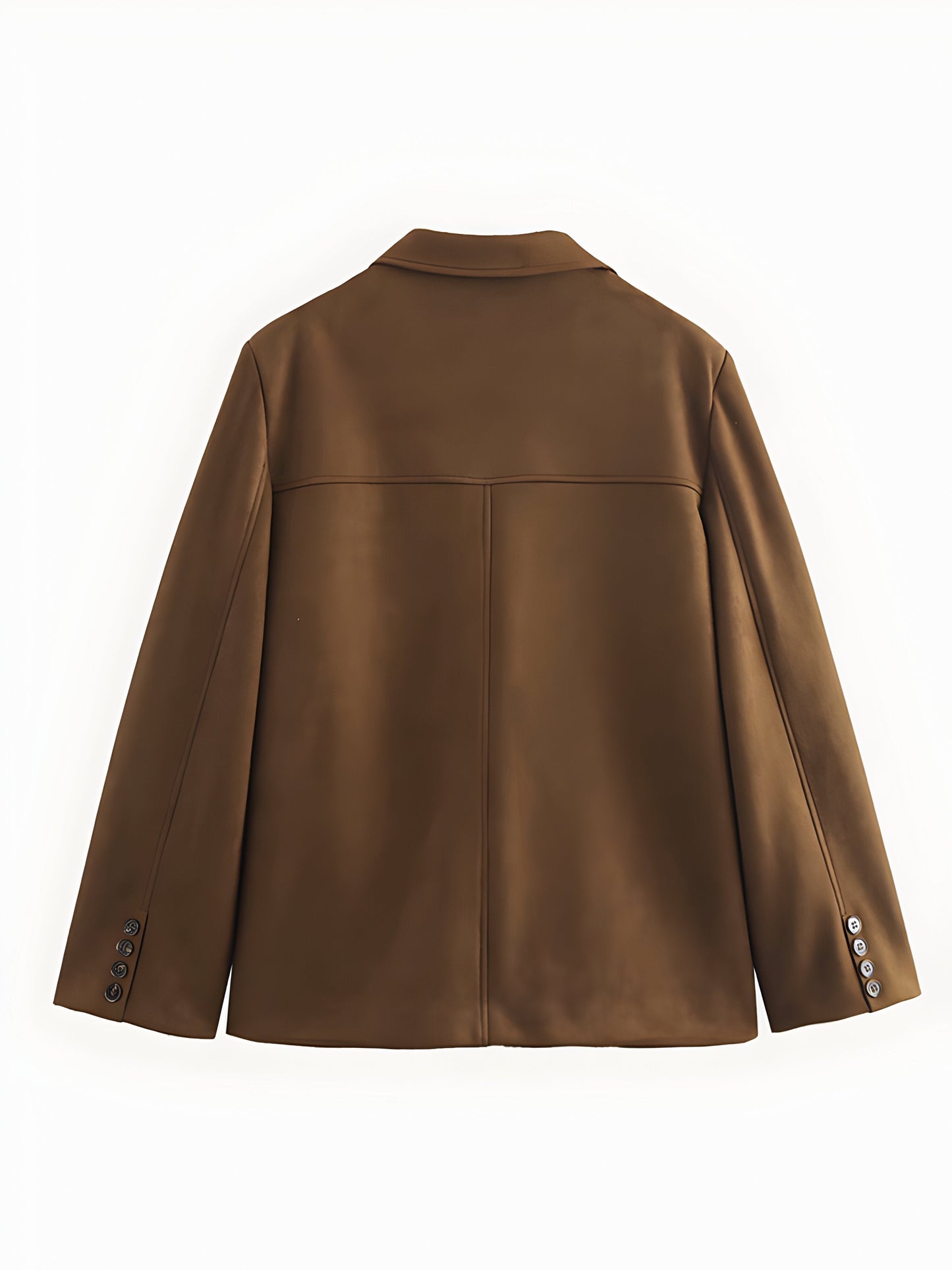 Women’s Jacket – Tailored Fit – Suede-Style Texture – Notched Lapel – Hip Length
