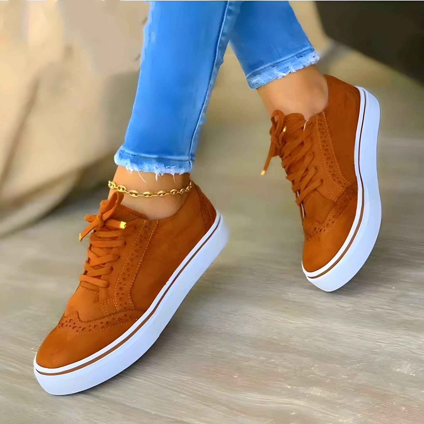 Women’s Sneaker – Supportive Fit – Lace-Up Design – Platform Sole – Casual Comfort