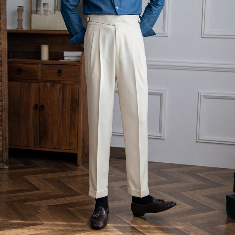 Men’s Tailored Trousers – Flat Front – Straight Leg Formal Fit