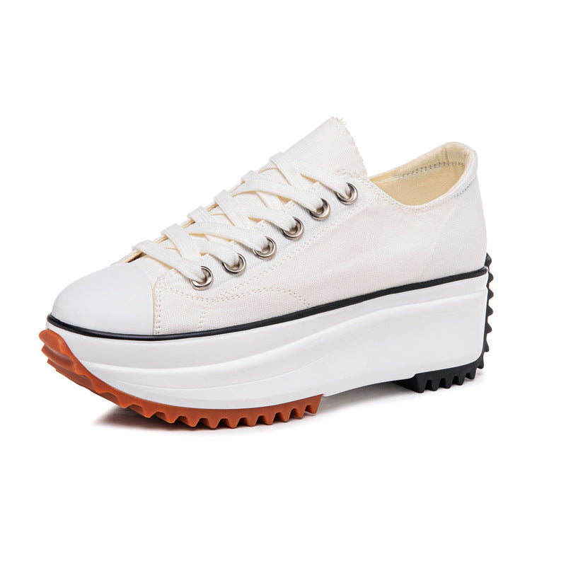 Women's canvas shoes with a thick sole