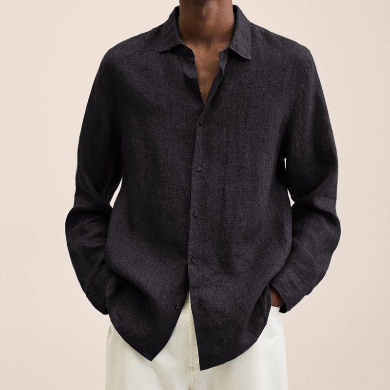 Men’s Button-Down Shirt – Relaxed Fit – Natural Fibers – Long Sleeve Versatile Style
