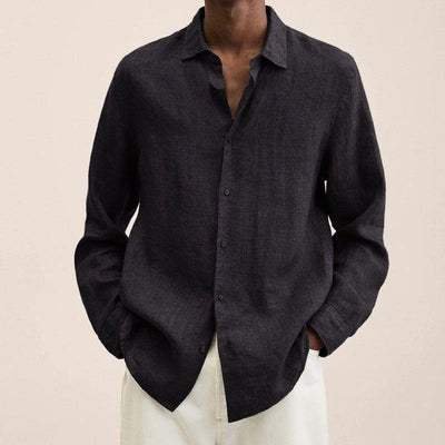 Men’s Button-Down Shirt – Relaxed Fit – Natural Fibers – Long Sleeve Versatile Style