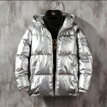 Men’s Puffer Coat – Oversized Fit – Quilted – Water-Resistant – Hooded Zip Closure