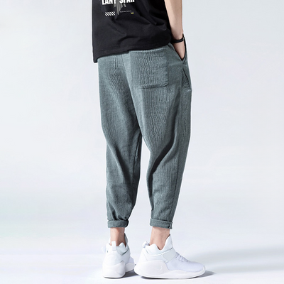 Men’s Casual Trousers - Relaxed Fit - Elastic Waist - Lightweight Breathable Blend