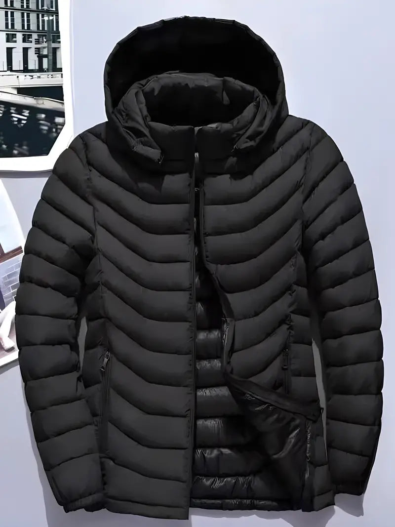 Men's quilted jacket with hood