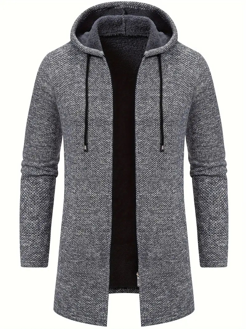 Men's hooded knitted cardigan