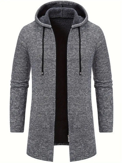 Men's hooded knitted cardigan