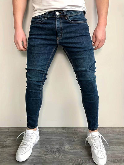 Men’s Slim Fit Jeans – Stretch Denim – Zip Fly – Tapered Casual Everyday Wear