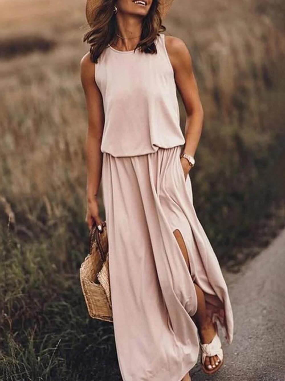 Sleeveless Maxi Dress for Women - Elegant Summer Outfit