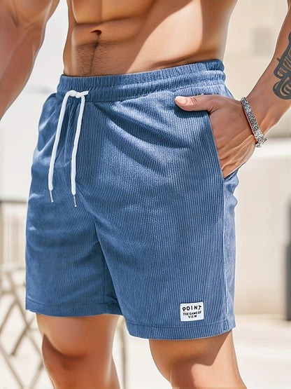 Men’s Casual Shorts - Elastic Waistband - Lightweight Breathable Fabric - Drawstring Fit