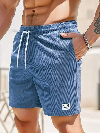 Men’s Casual Shorts - Breathable Lightweight Fabric - Elastic Waistband with Drawstring