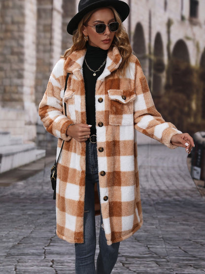 Women's checkered collar jacket